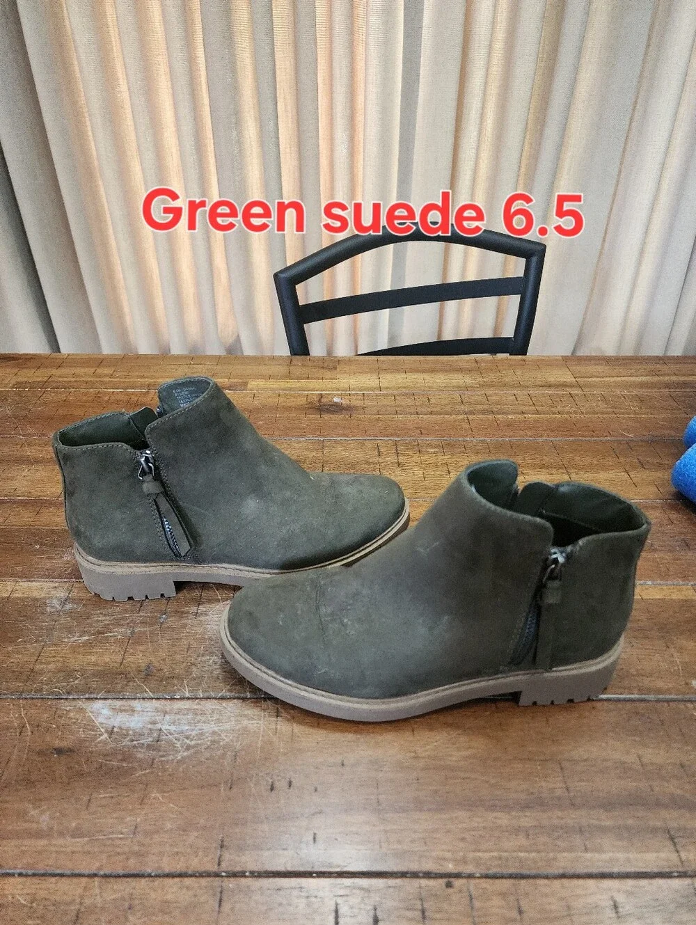 Women’s Green Suede Ankle Boots